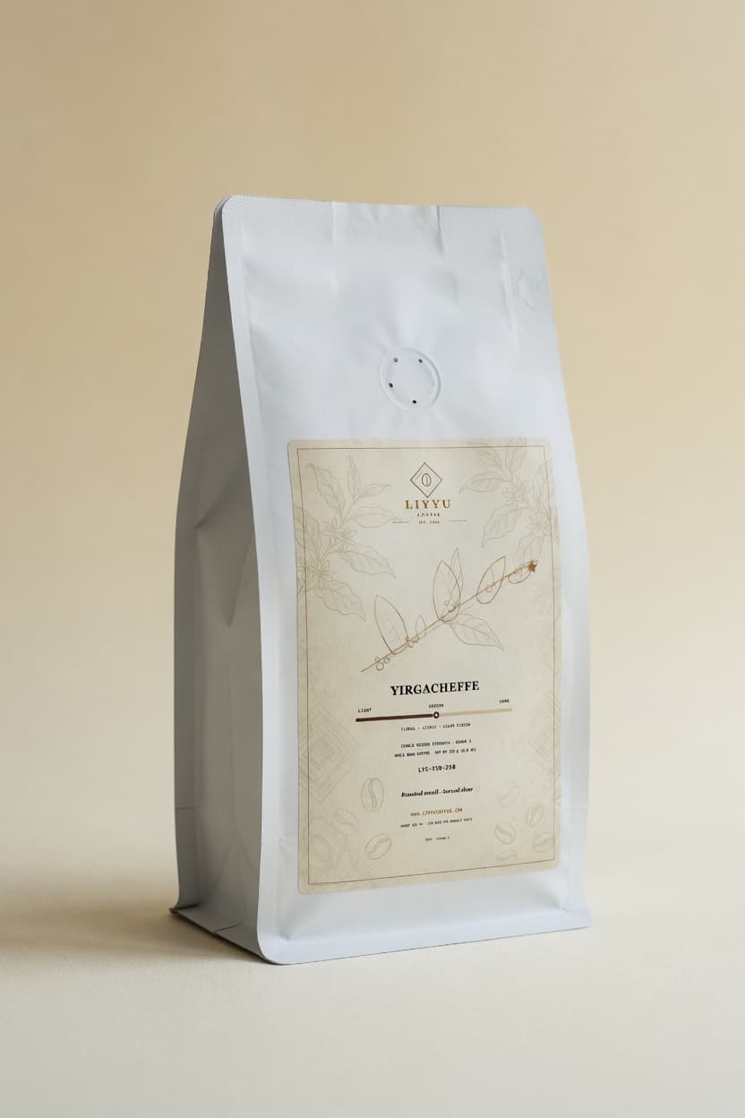 LIYYU Yirgacheffe Grade 1 whole bean coffee bag